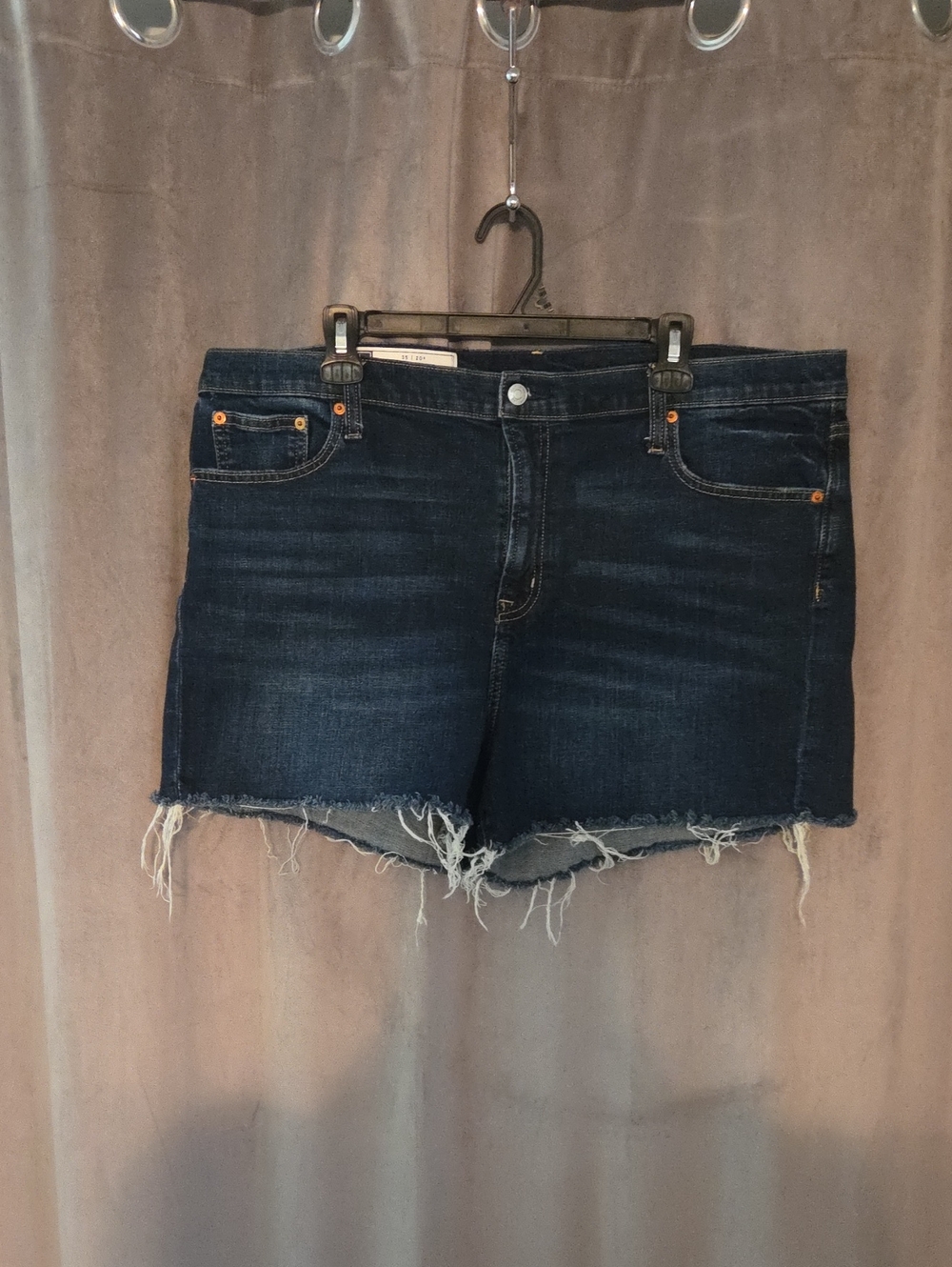 GAP Size 20 Dark Blue Denim Shorts with Frayed Hem